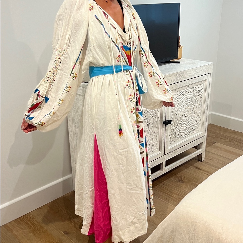 FARM Rio White Dress with Colorful Embroidery